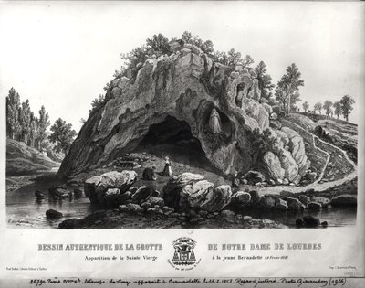 Aparición de la Virgen María a Bernadette Soubirous el 11 de febrero de 1858, c.1858 de Seguin T. de